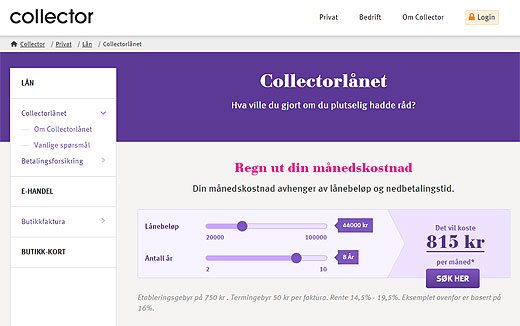 Collector Bank - Collectorlånet